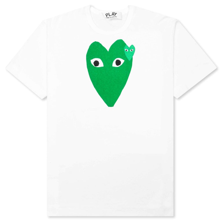 Pre-owned Cdg Play Green Hearts T-shirt White