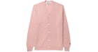 Jersey tipo cárdigan con logo en forma de corazón PLAY de Comme des Garcons, rosa pálido