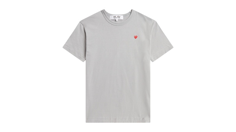 Pre-owned Comme Des Garçons Play Heart Logo Tee Shirt In Grey