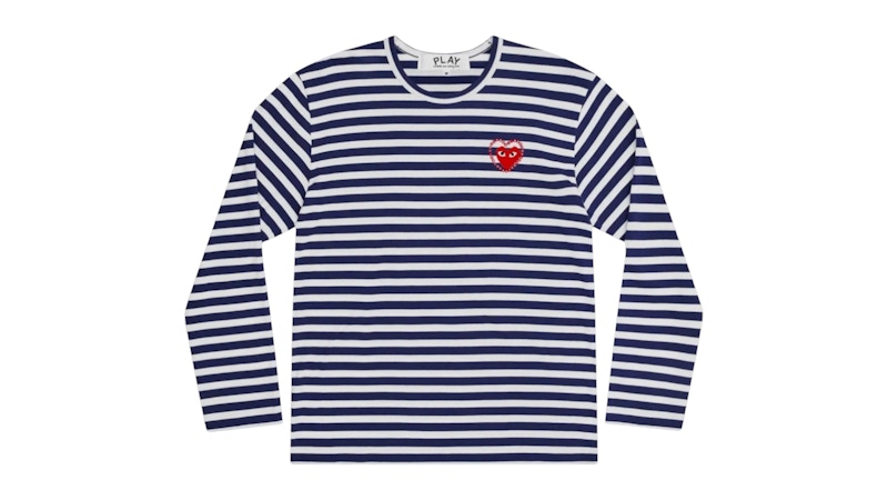 PLAY COMME des GARÇONS ハートTシャツ S ネイビー PLAY COMME des GARCONS - プレイコムデギャルソン ワンポイント