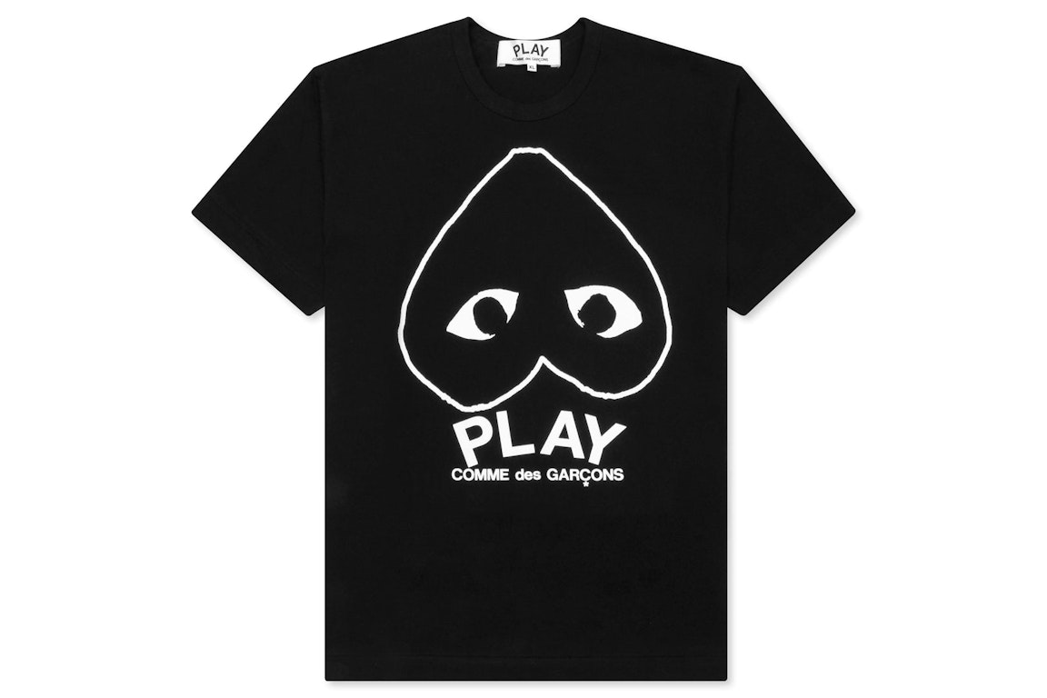Pre-owned Cdg Play Inverted Outline Heart T-shirt Black