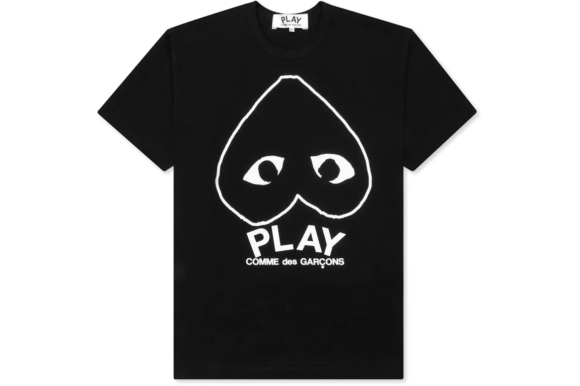 CDG Play Inverted Outline Heart T-shirt Black