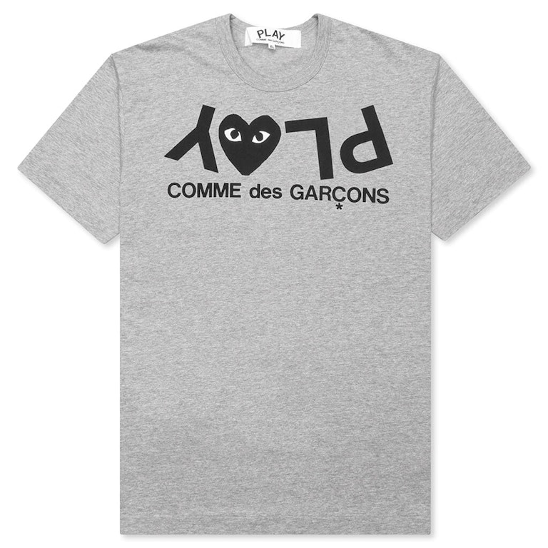 Pre-owned Cdg Play Inverted Text T-shirt Grey