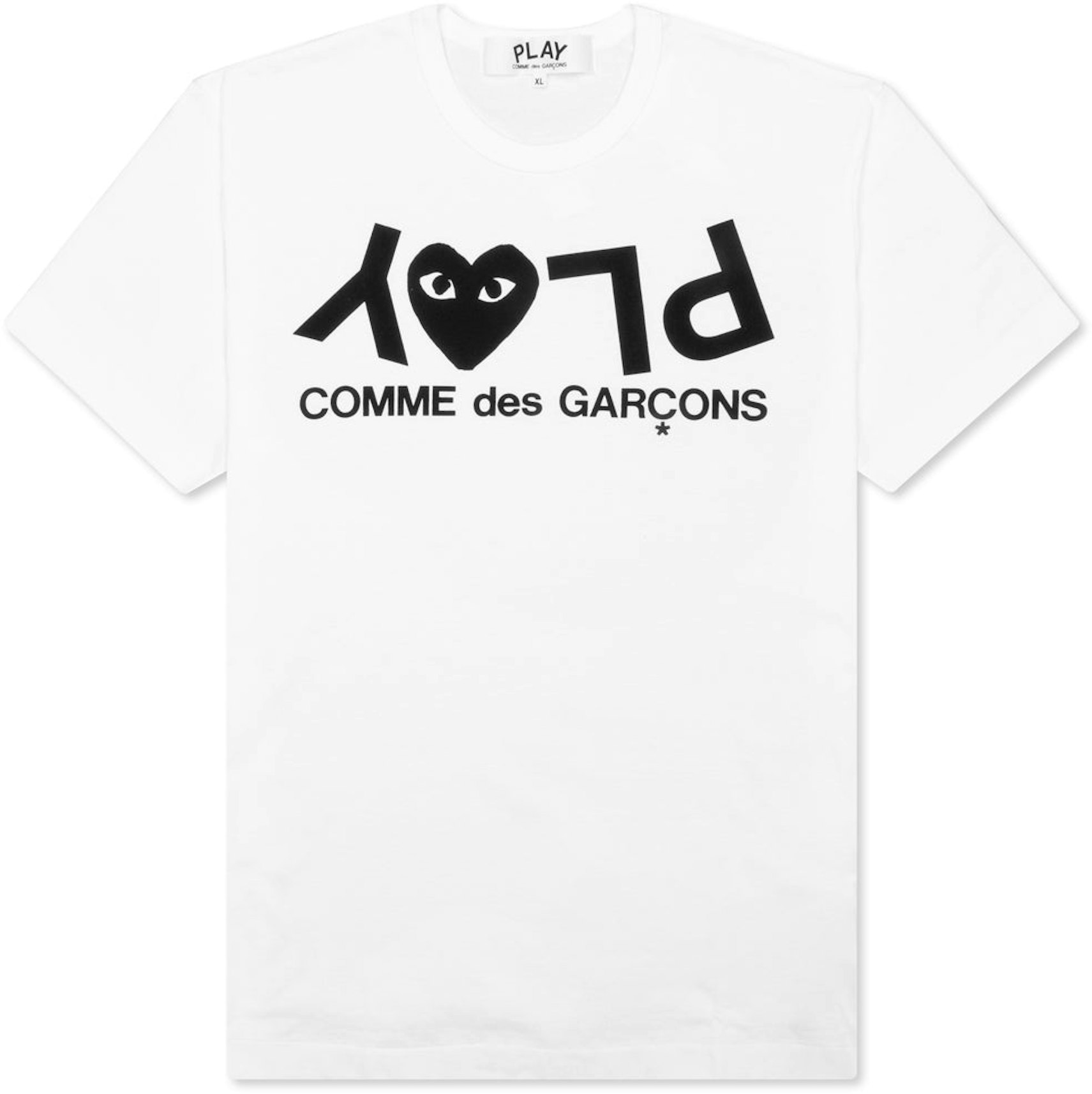 Ark smertestillende medicin Signal Comme des Garcons Play Inverted Text T-shirt White Men's - US