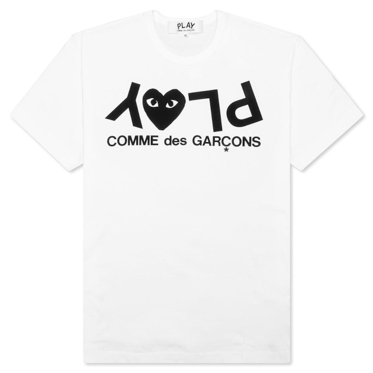 Pre-owned Cdg Play Inverted Text T-shirt White