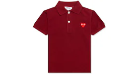 Comme des Garcons Play Kid's Red Emblem Polo Burgundy