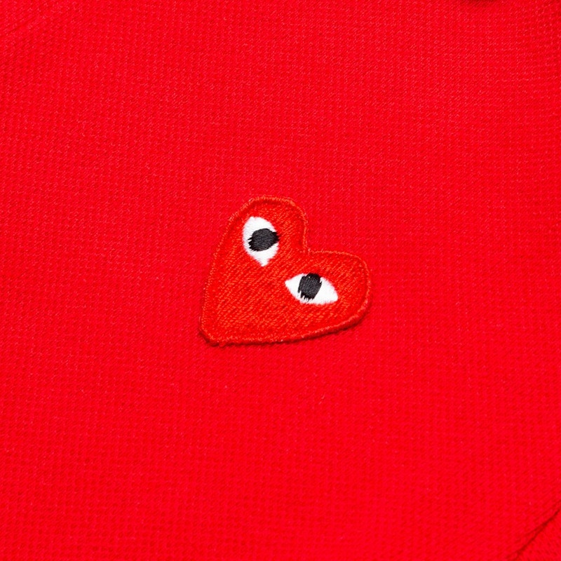 Comme des Garcons Play Kid#39;s Red Emblem Polo Navy