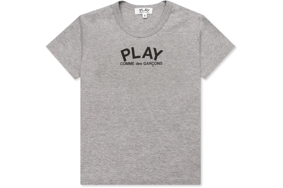 Comme des Garcons PLAY Kid's Small Text T-shirt Grey