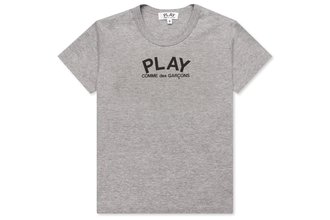 Pre-owned Cdg Play Comme Des Garcons Play Kid's Small Text T-shirt Grey