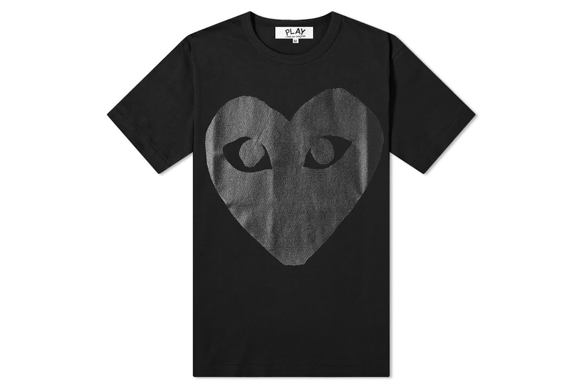 Pre-owned Cdg Play Comme Des Garcons Play Large Heart Print Tee Black/black