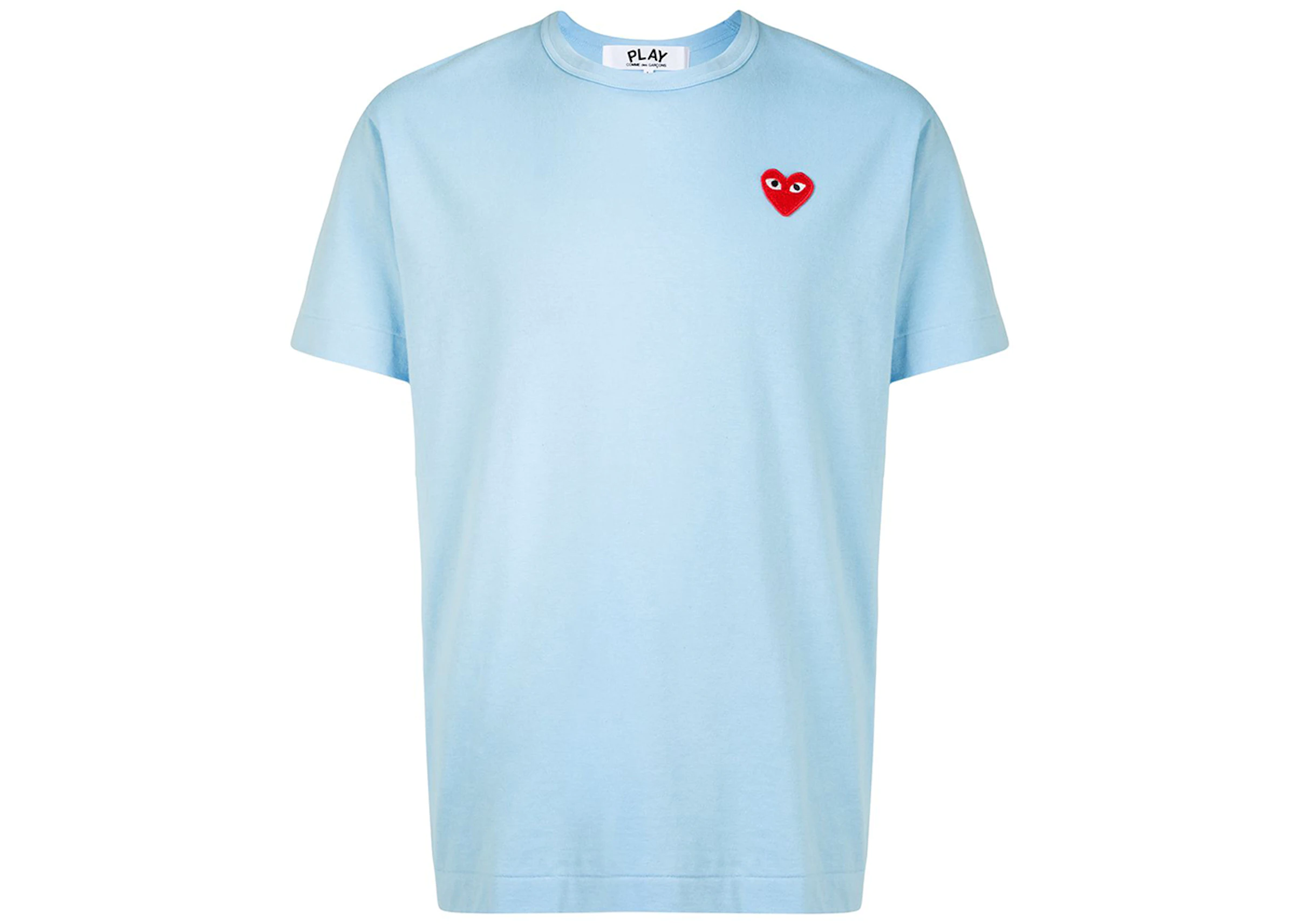 Executie grond Schepsel CDG Play Logo Embroidered Tee Baby Blue/Red - US