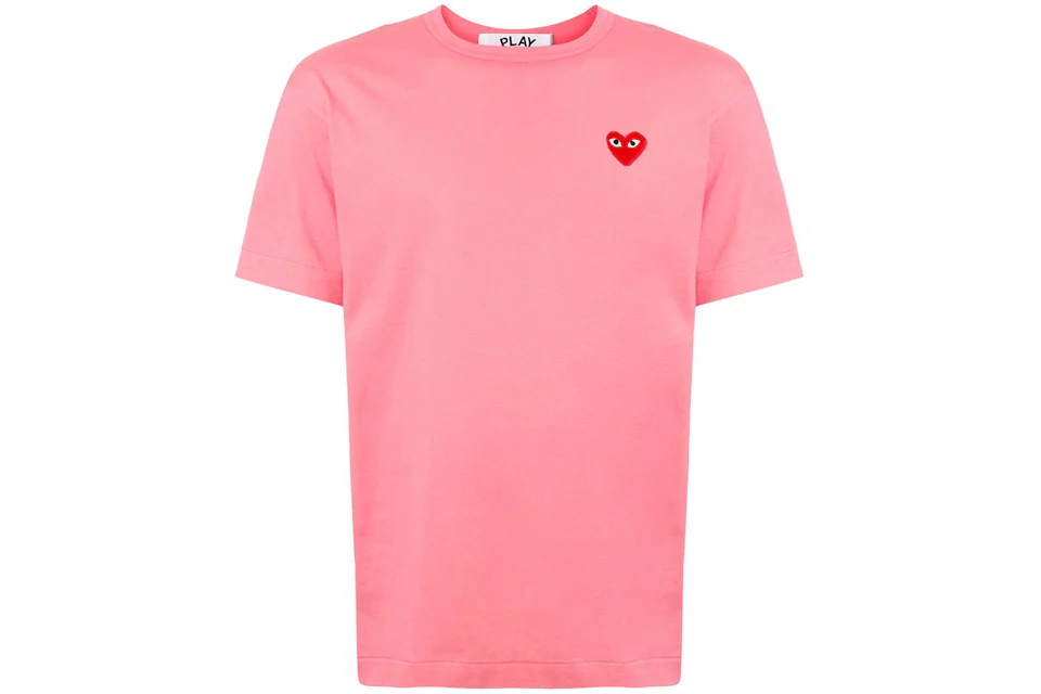 Comme des Garcons Play Logo Embroidered Tee Baby Pink/Red