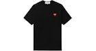 Camiseta con el logo PLAY de Comme des Garcons, negro/rojo
