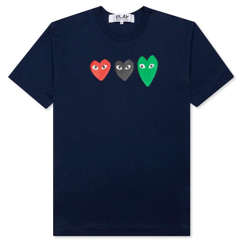 Comme des Garcons Play Multi Heart T shirt Navy US