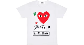 Comme des Garcons Play Multi Logo Red Heart T-shirt White