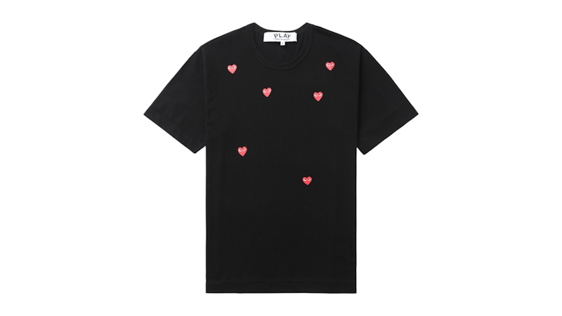 Pre-owned Comme Des Garçons Play Red Heart Logo Tee Shirt In Black