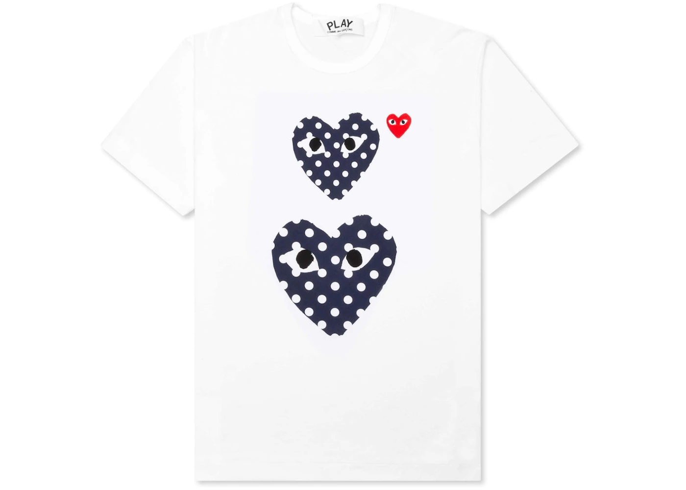 Comme des Garcons Play Navy Polka Dot Duo T-shirt White Men's - US