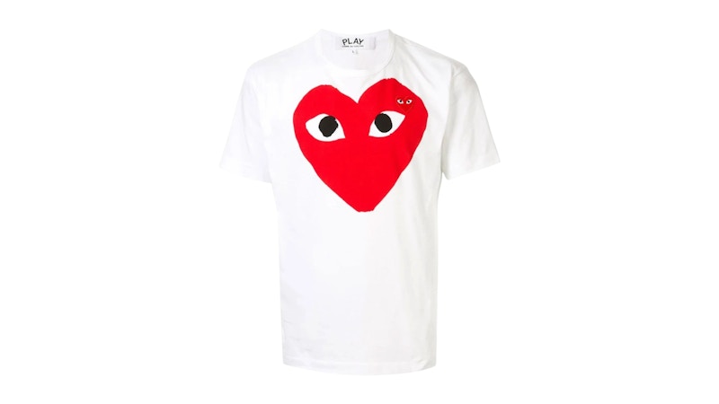 Comme des Garcons PLAY P1T026 Play Red Heart T-shirt White