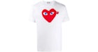 Camiseta Play P1T086 Play Red Heart de Comme des Garcons, color blanco