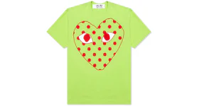Comme des Garcons Play Pastelle Polka Dot Red Heart T-shirt Green