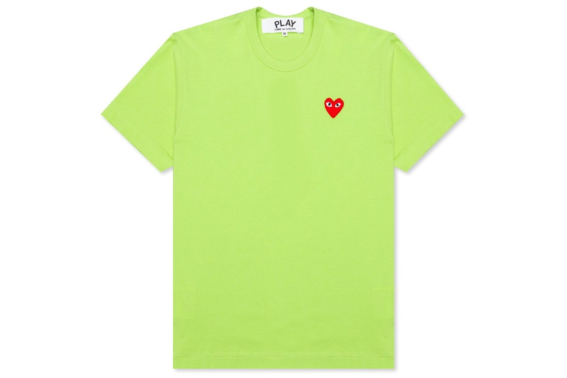 Pre-owned Cdg Play Pastelle Red Emblem T-shirt Green