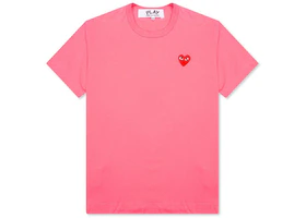 Comme des Garcons PLAY Pastelle Red Emblem T-shirt Pink