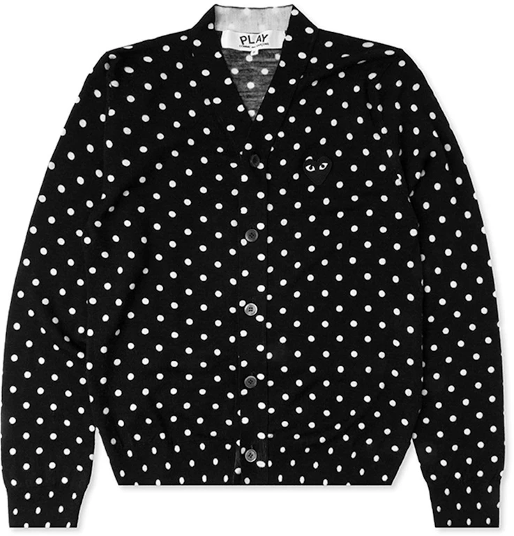 CDG Play Polka Dot Cardigan Sweater Black - DE