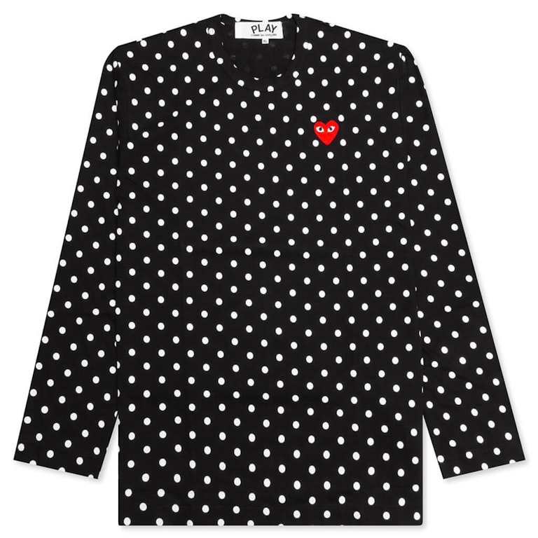 Pre-owned Cdg Play Comme Des Garcons Play Polka Dot L/s T-shirt Black