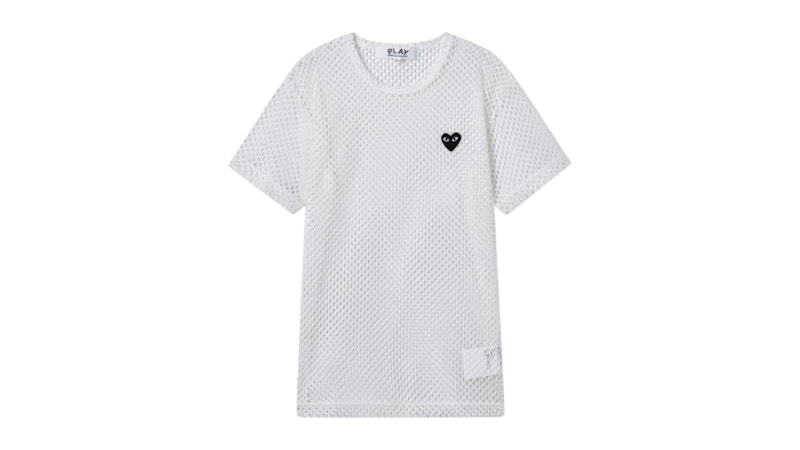 Comme des Garcons PLAY Polyester Mesh Large Tee White