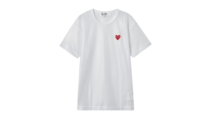 Comme des Garcons PLAY Polyester Mesh Tee White