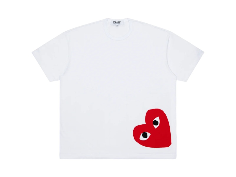 COMME des GARÇONS 赤いグラフィックTシャツ Lサイズ Comme des Garcons PLAY Printed Red Heart Oversized T-shirt