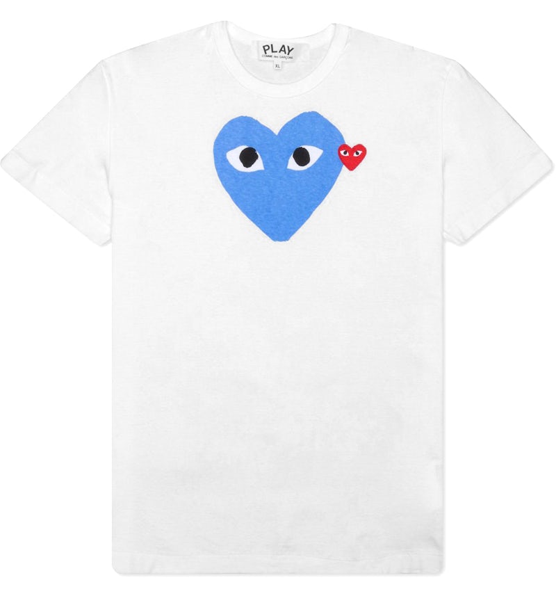 Comme des Garcons Play Red Emblem Heart T-shirt White/Blue US