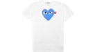 Camiseta Comme des Garcons Play Red Emblem Heart en blanco/azul