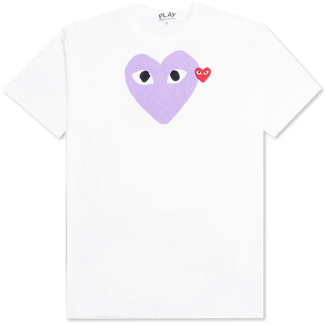 Play Red Emblem Heart T-shirt White/Purple - ES