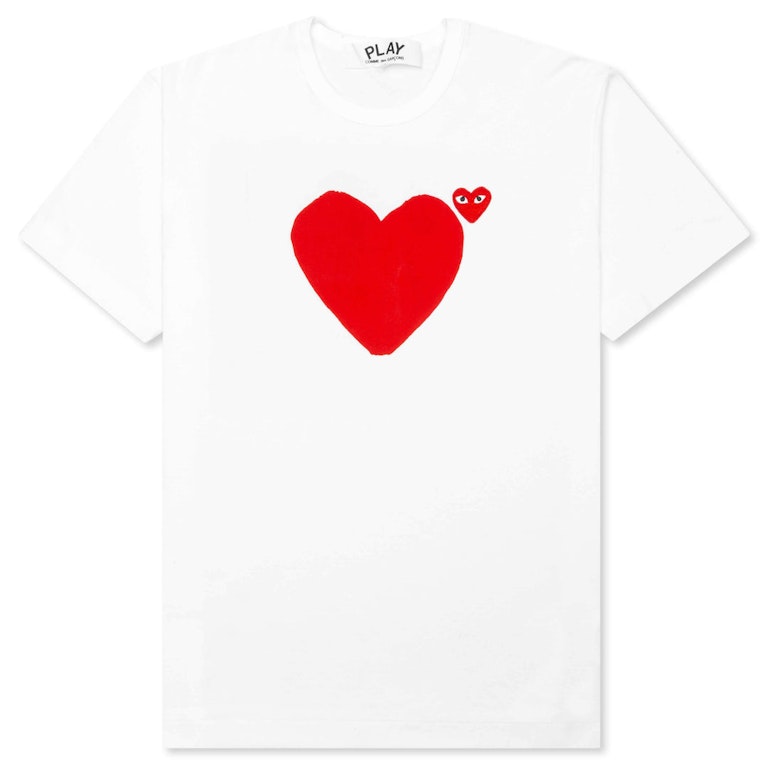 Pre-owned Cdg Play Red Emblem No Eyes T-shirt White