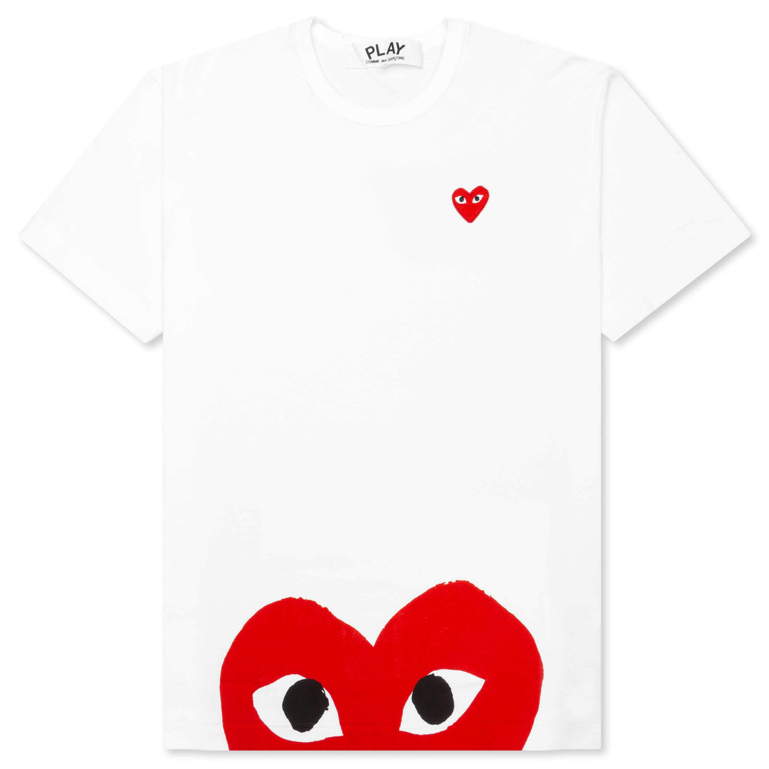 CDG Play Red Half Heart T-shirt White - US