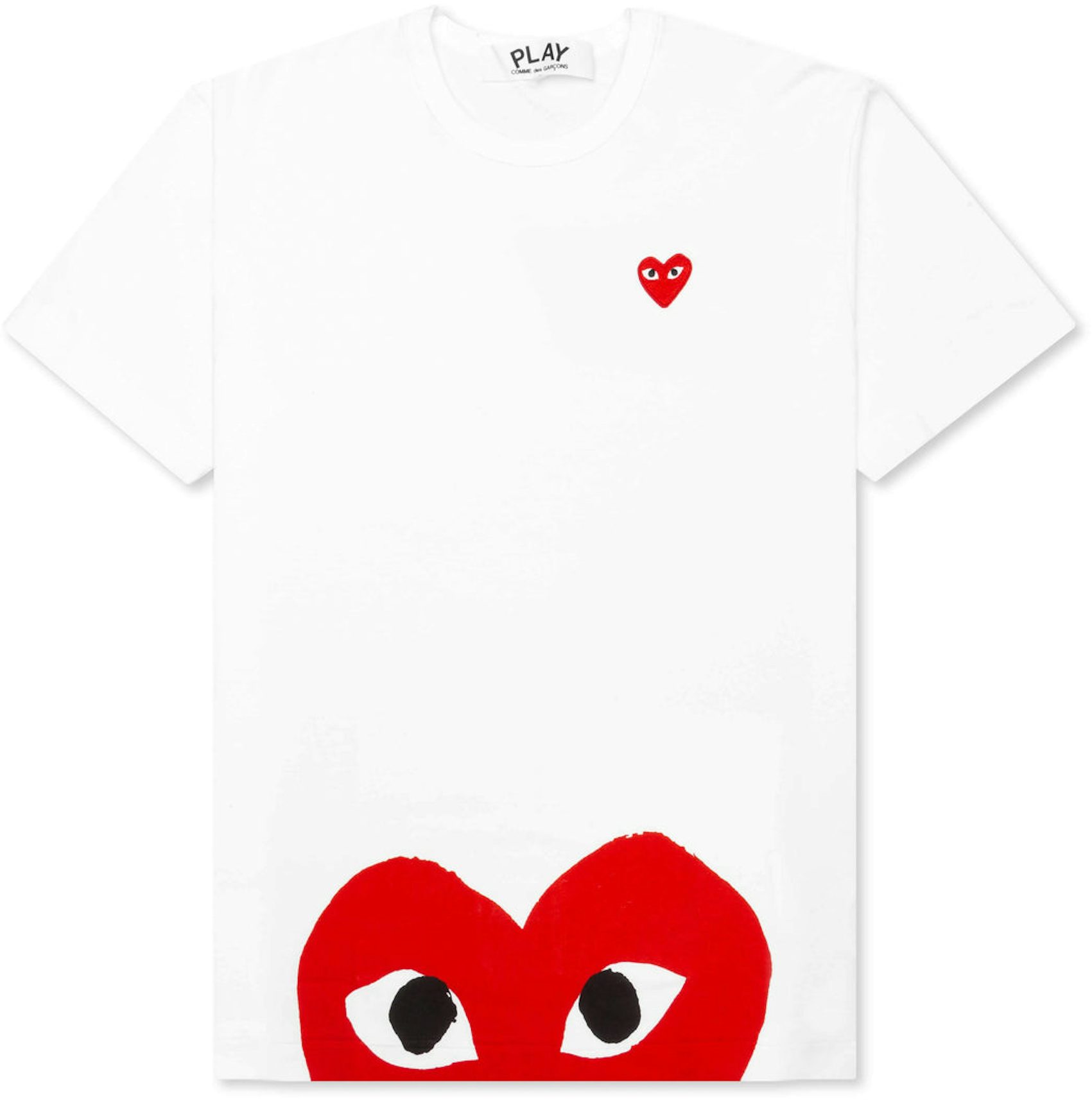 Comme des Garcons Play Red Half Heart T-Shirt White