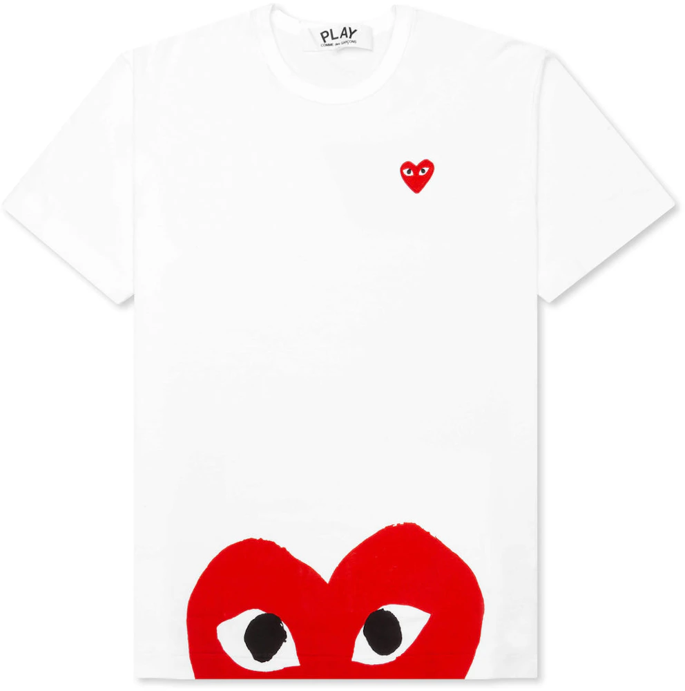 Garcons Play Red Half Heart T-shirt White Men's - US
