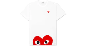 CDG Play Red Half Heart T-shirt White