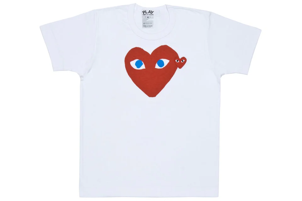 Comme des Garcons Play Red Heart Blue Eyes T-shirt White
