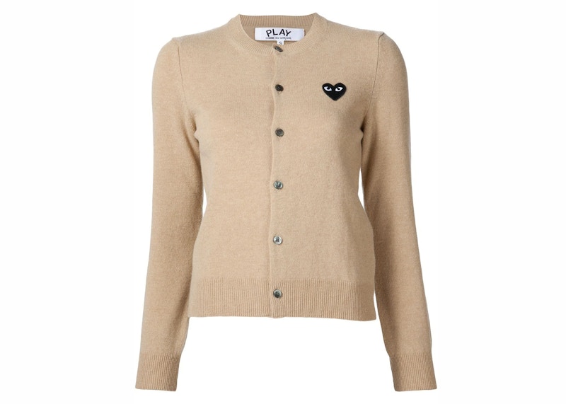 Comme des Garcons PLAY Red Heart Cardigan Camel Men s FW23 US