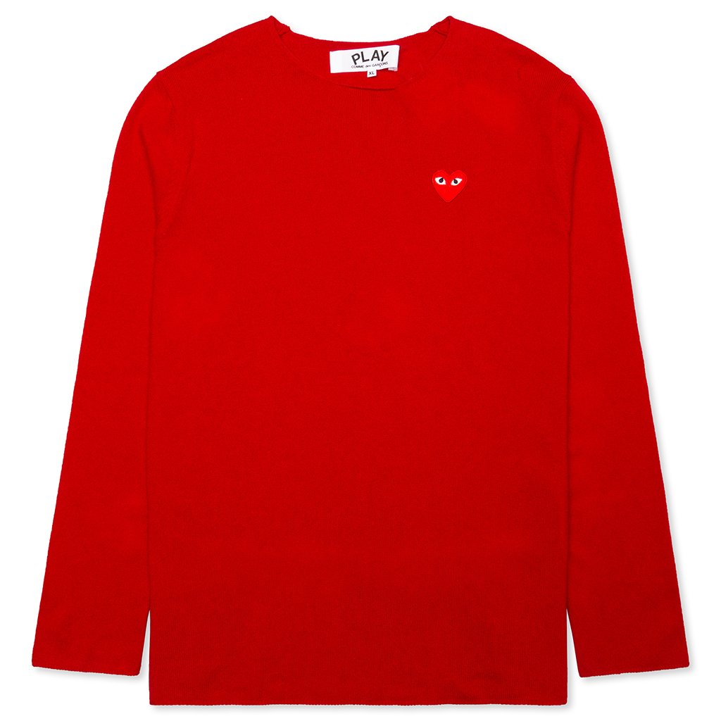 Comme des Garcons Play Red Heart Crewneck Sweater Red - US