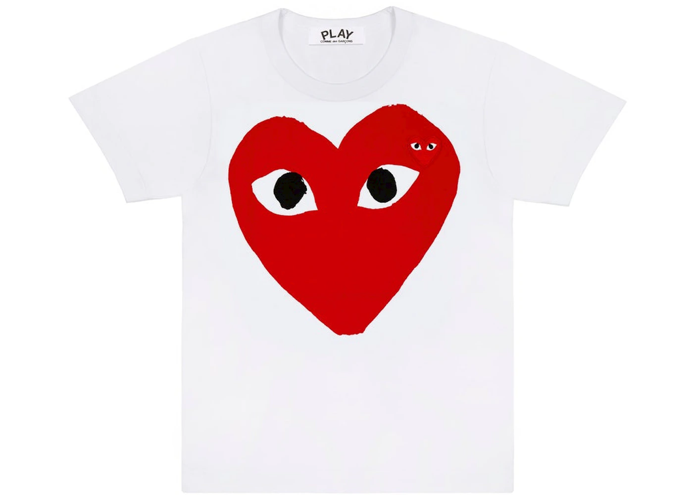CDG Play Red Heart Emblem T-shirt White