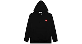 Comme des Garcons PLAY Red Heart Hoodie Black