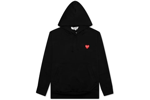 Comme des Garcons Play Red Heart Hoodie Black US1