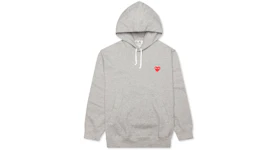 Comme des Garcons PLAY Red Heart Hoodie Grey