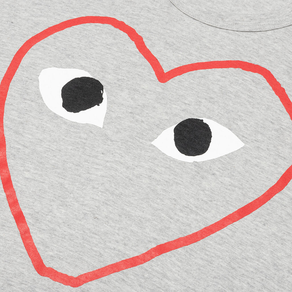 Comme des Garcons Play Red Heart Sketch T-shirt Grey