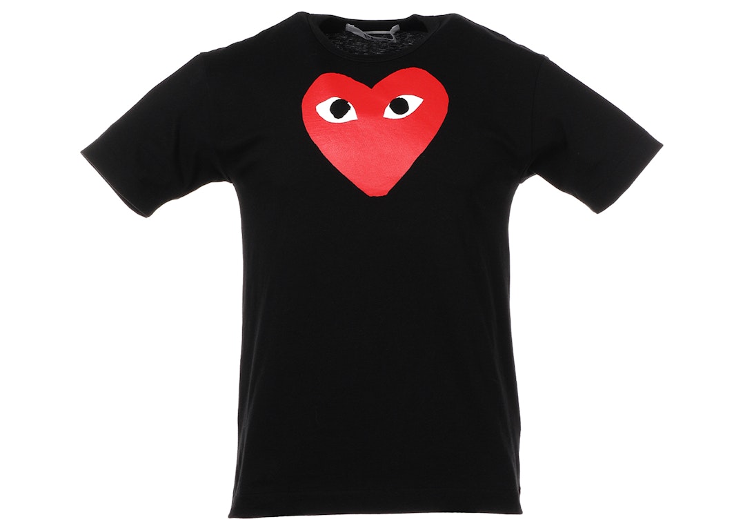 Pre-owned Cdg Play Red Heart T-shirt Black