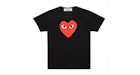 Camiseta Comme des Garcons Play Red Heart en negro