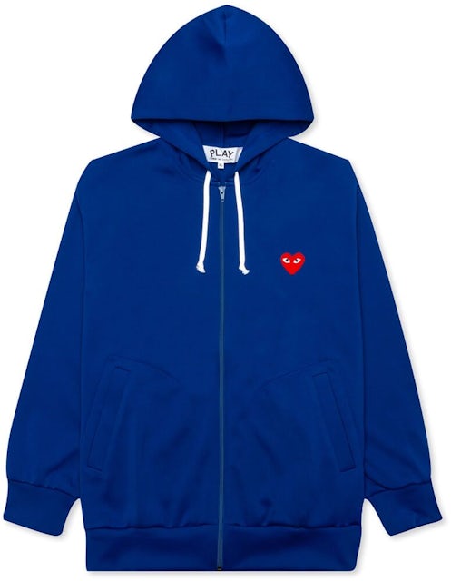 Comme des Garcons Play Red Heart Hoodie Grey